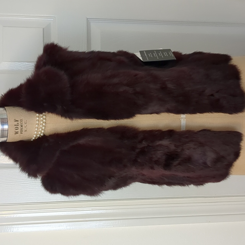 Adrienne Landau Textured Rabbit Vest Sz. M